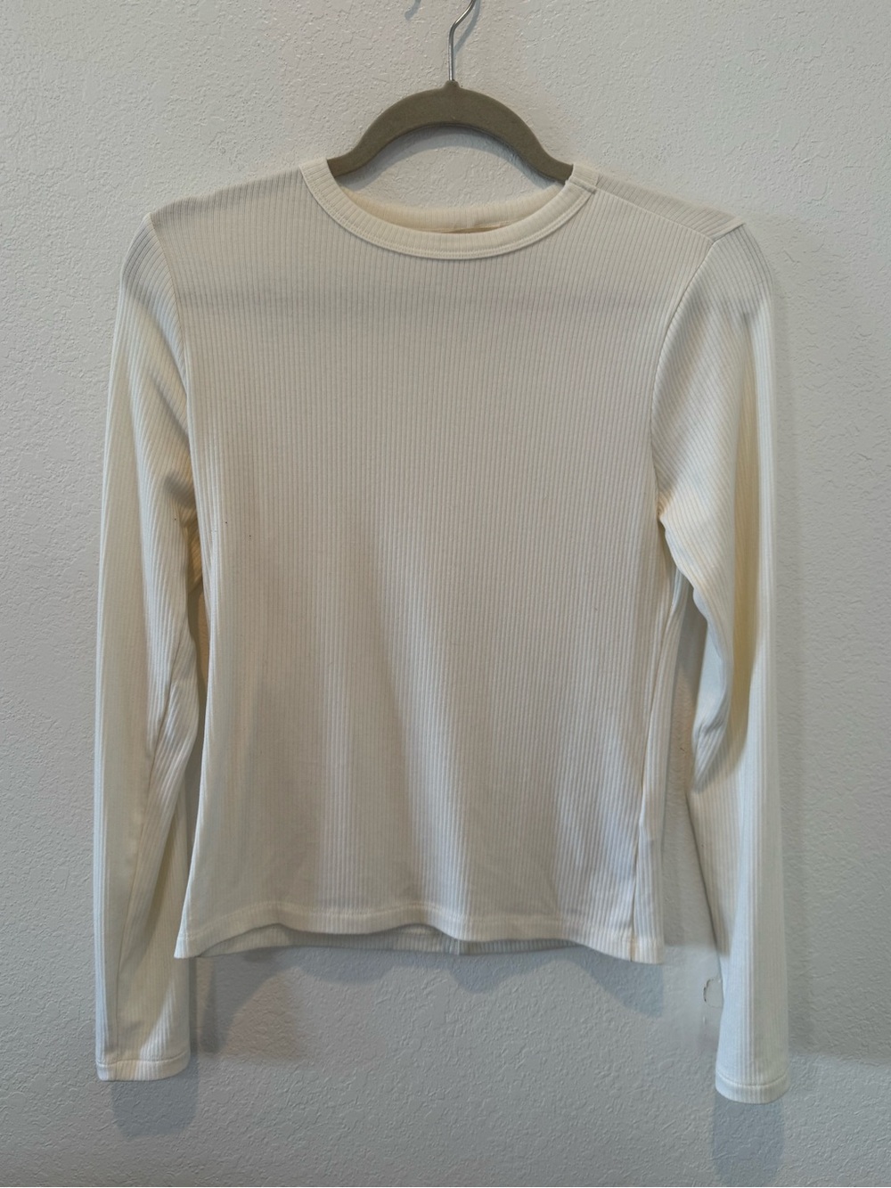 MADEWELL | Classic Ribbed Long-Sleeve Top in Cream